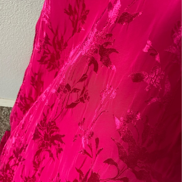 Zara JACQUARD MIDI DRESS BOW - FUCHSIA - Picture 9 of 12